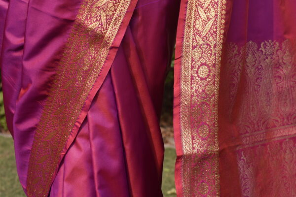 mehr – royal magenta banarsi silk saari