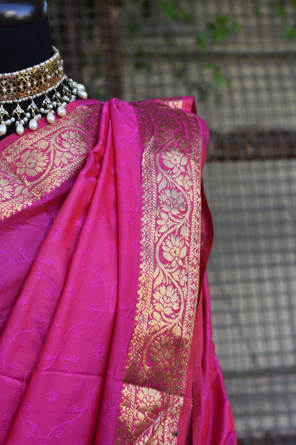 rozina – rani pink banarsi silk saari