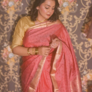 noor – blush pink banarsi silk saari