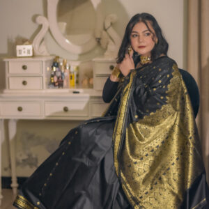 naaz – black banarsi silk saari