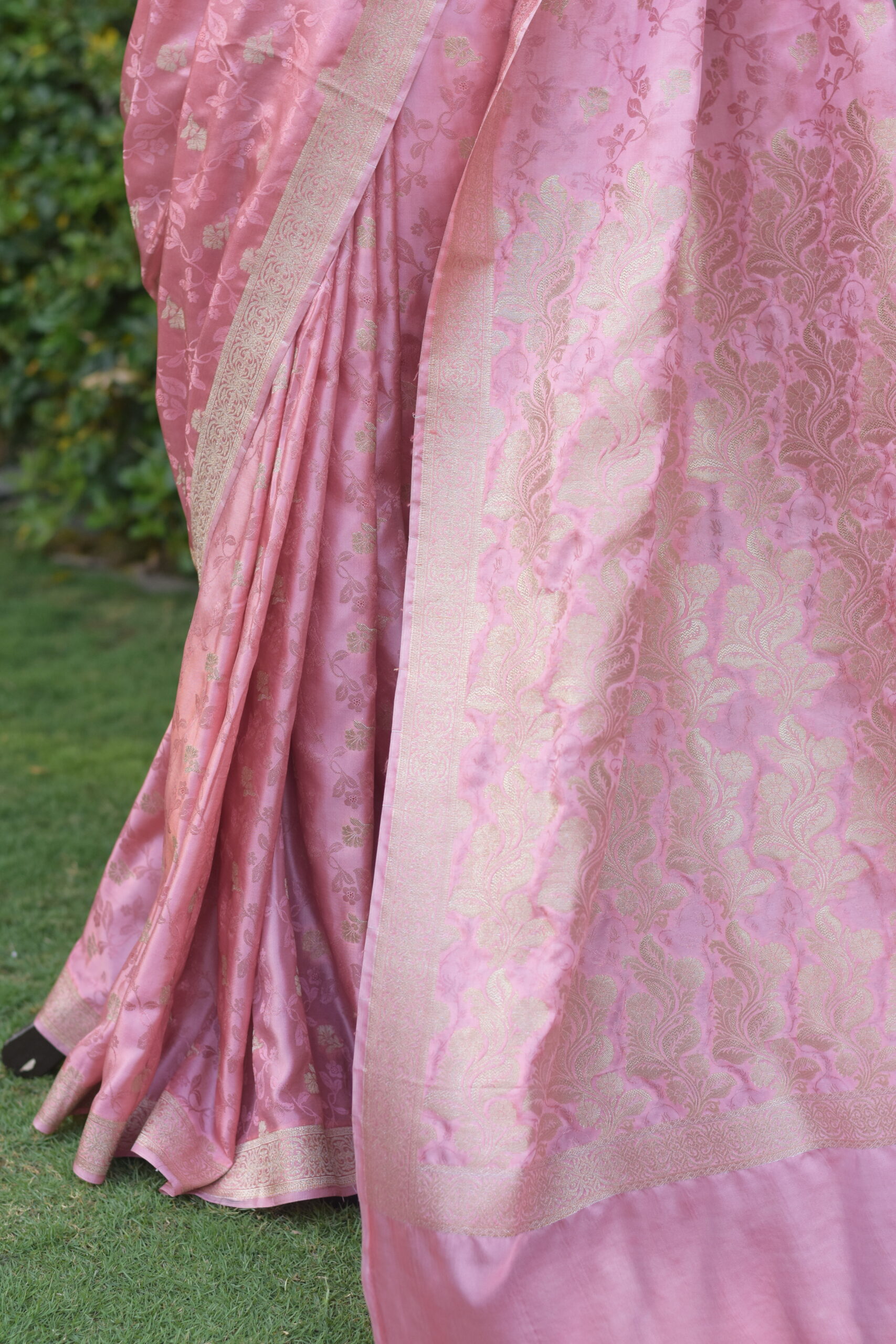 sara banarsi silk pink pastel banarsi sari