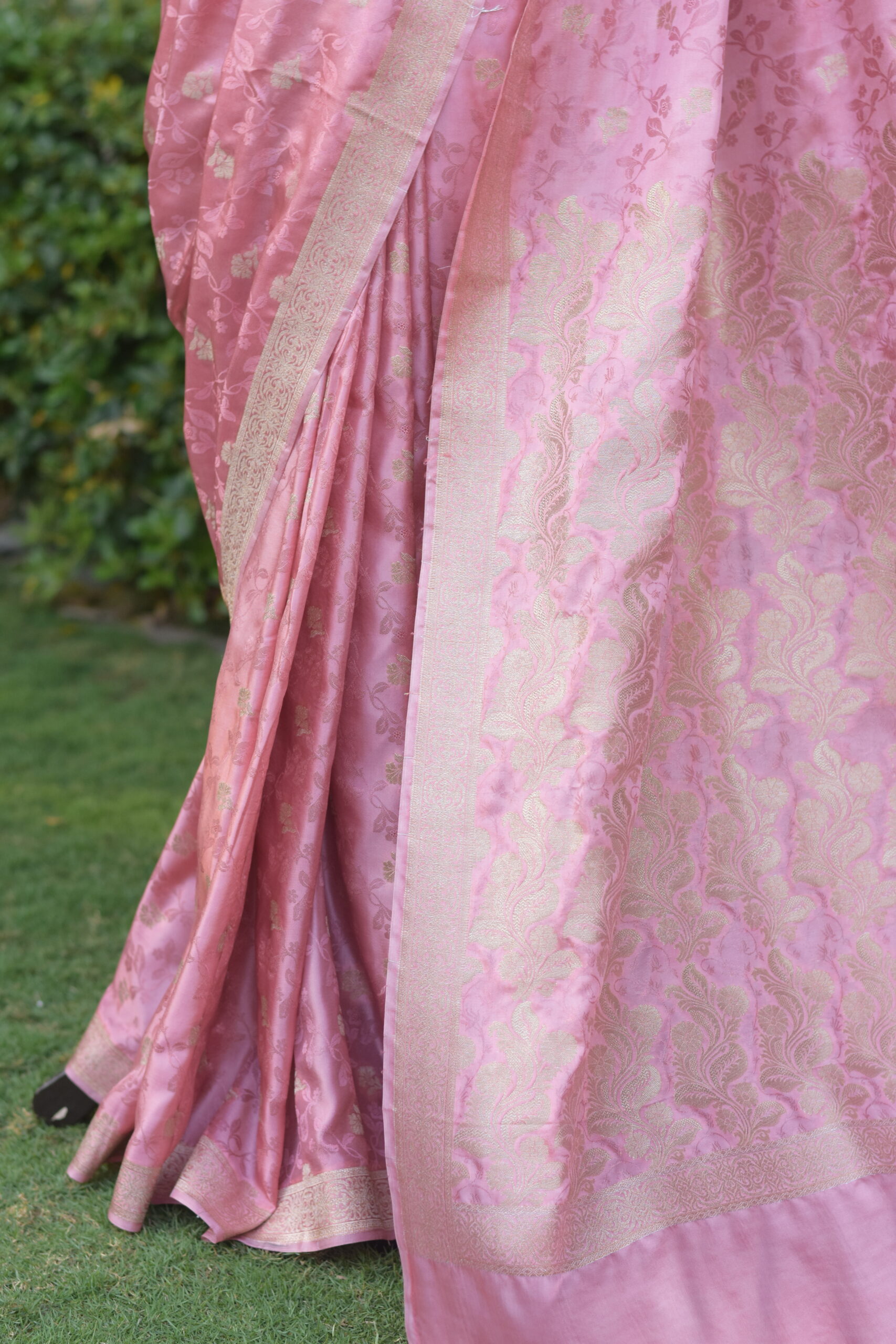 sara banarsi silk pink pastel banarsi sari