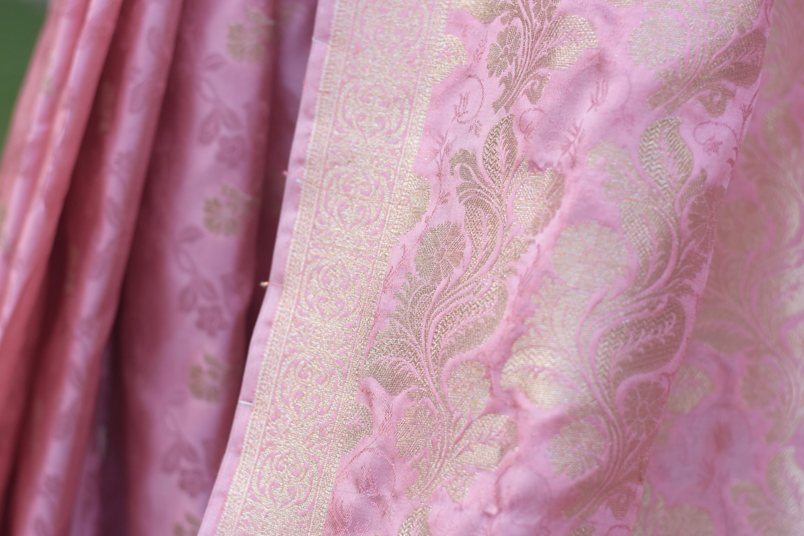 sara banarsi silk pink pastel banarsi sari