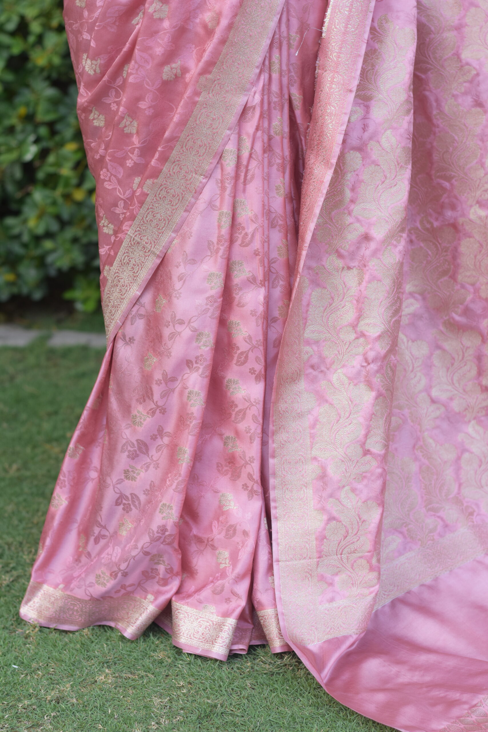 sara banarsi silk pink pastel banarsi sari